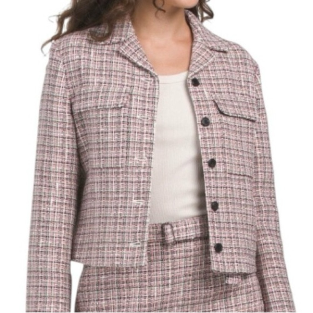 THEORY Patch Cropped Jacket - Tweed
